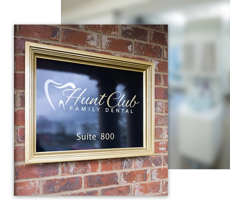 Collage With Office Plaque And Blurred Background